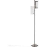 Rhonda Floor Lamp in Brushed Nickel & White Plastic Shade